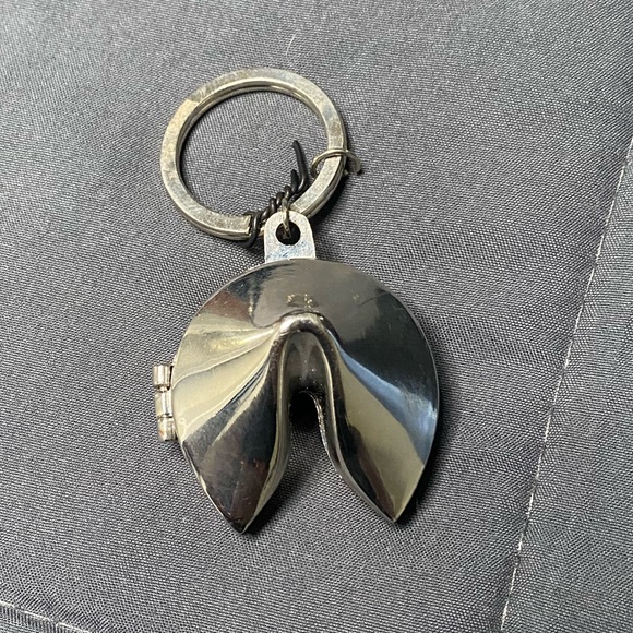 Silver Fortune Cookie Keychain - Picture 1 of 5